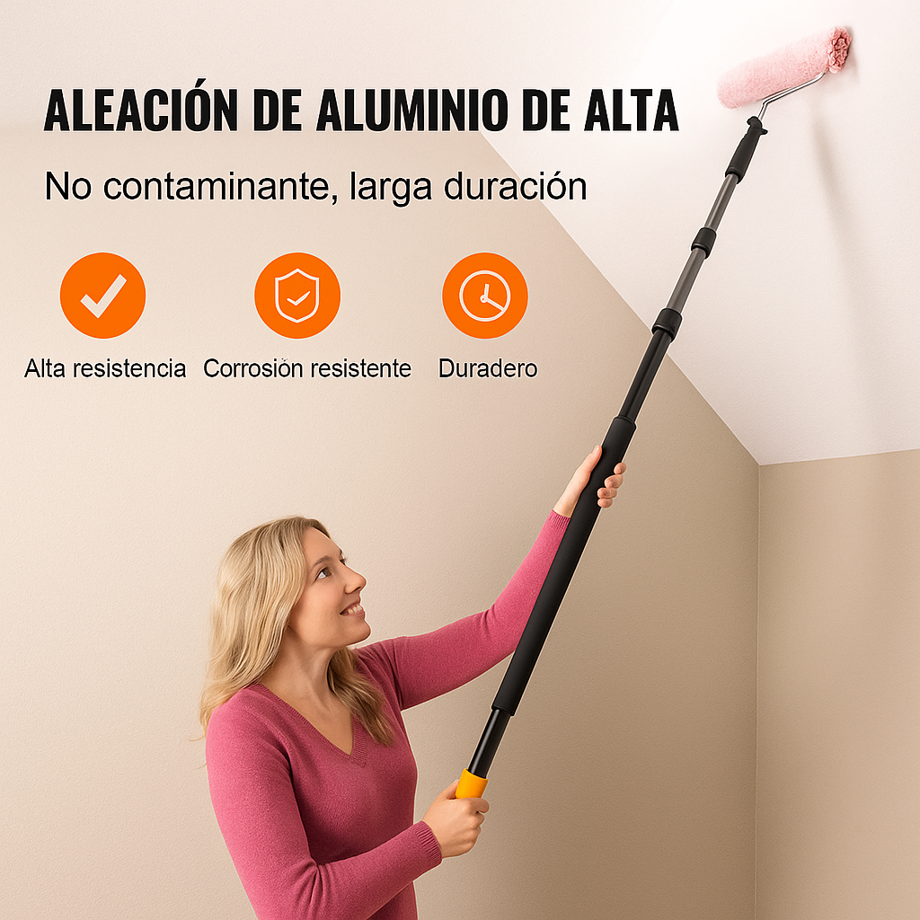 Poste Telescópico de Aluminio 7-30 ft DKR Maxitools – Extensible para Pintura, Limpieza y Mantenimiento
