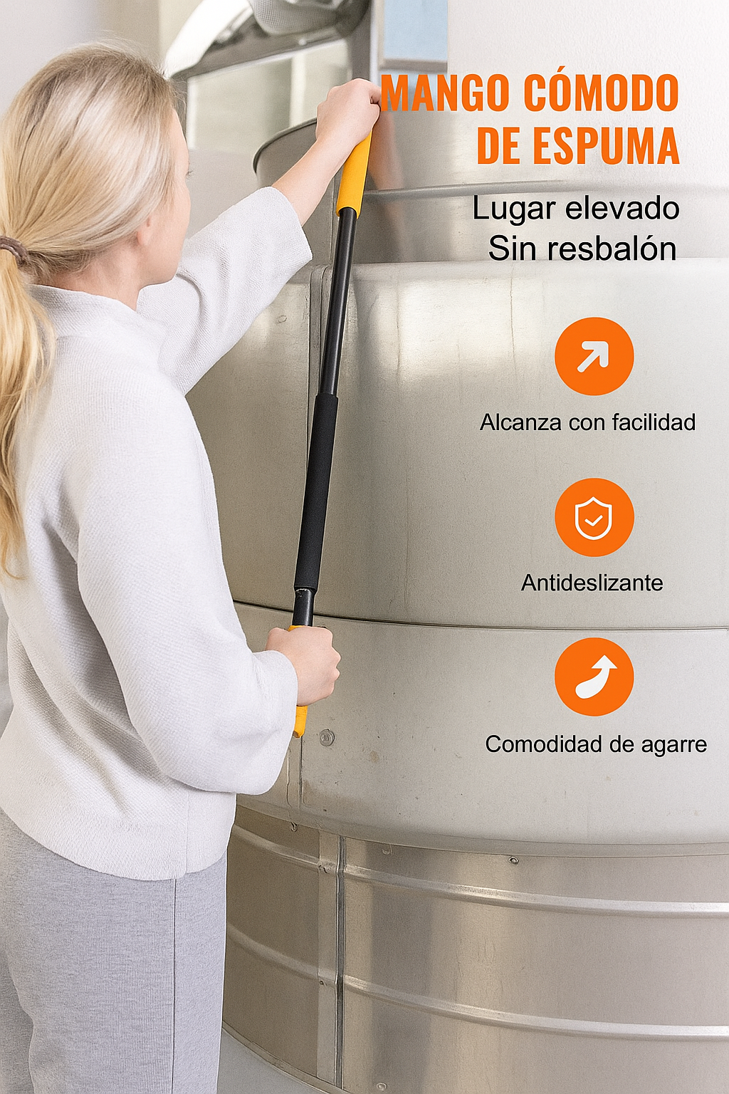 Poste Telescópico de Aluminio 7-30 ft DKR Maxitools – Extensible para Pintura, Limpieza y Mantenimiento